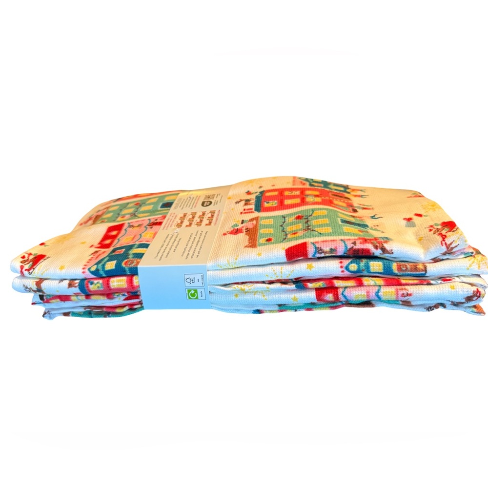 Cath Kidston NWT 3 Pk Holiday Town 100% Cotton 18” x 28” Kitchen Towels - Picture 4 of 8